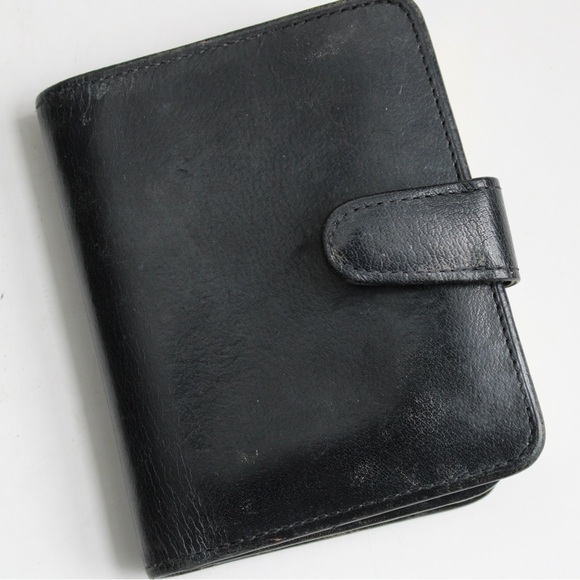 Coach Vintage 90's Continental Bifold Framed Kisslock Black Leather Wallet 4886 - Picture 6 of 9
